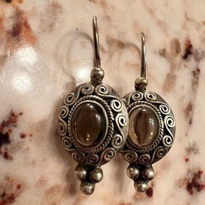 925 smokey topaz earrings.
